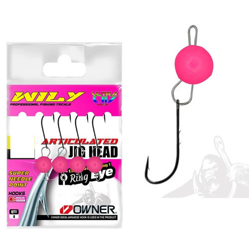 Jig Head Mafsallı Owner İğneli Pembe 1,5 gr