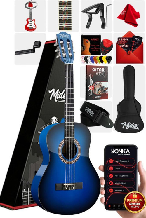 CG-270BL Klasik Gitar 4/4 Yetişkin Boy Sap Ayarlı Full Set