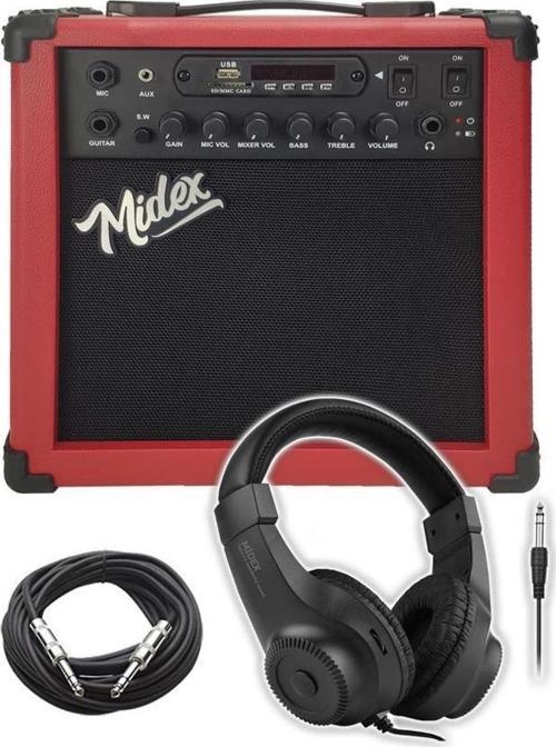 MGA-25RDBT-HD ŞARJLI Elektro Gitar Amfisi 25 Watt USB Bluetooth Distortion Kulaklık ve Kablo