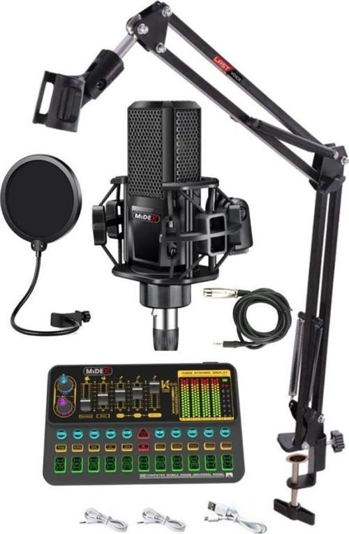 MX-2020 Platinium Set Efektli Ses Kartı Mikrofon Stand Kayıt Canlı Yayın Seti (PC ve Telefon)