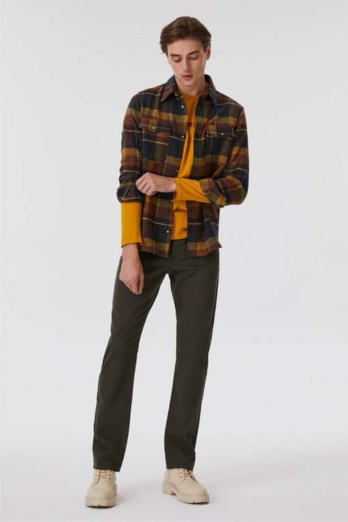 Jagger Normal Bel Dar Kesim Düz Paça Haki Erkek Pantolon