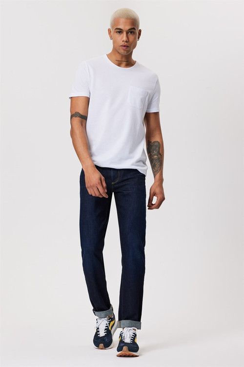 Jagger Normal Bel Dar Kesim Düz Paça Mavi Erkek Jean Pantolon
