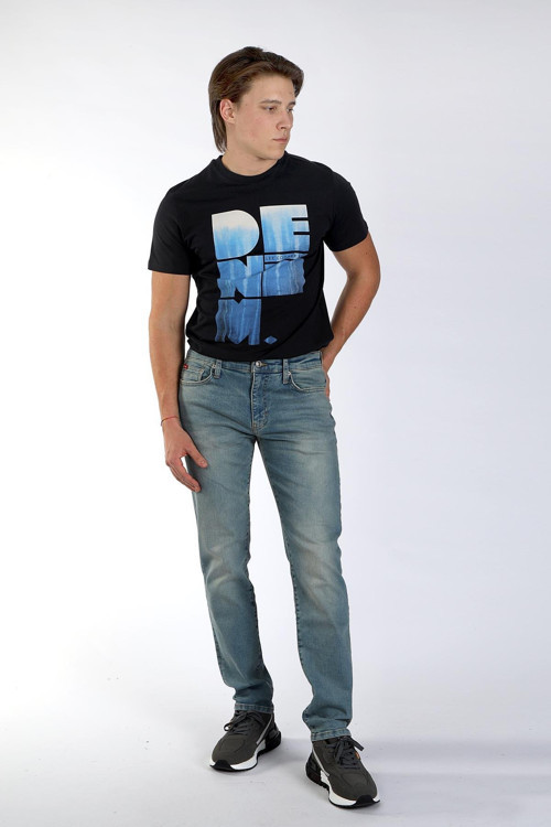 Jagger Normal Bel Dar Kesim Düz Paça Mavi Erkek Jean Pantolon