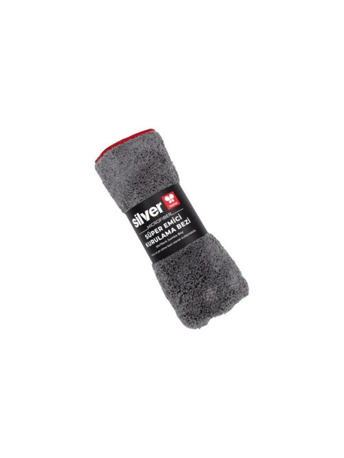 Mikrofiber Süper Emici Araç Kurulama Bezi Gri 50x70