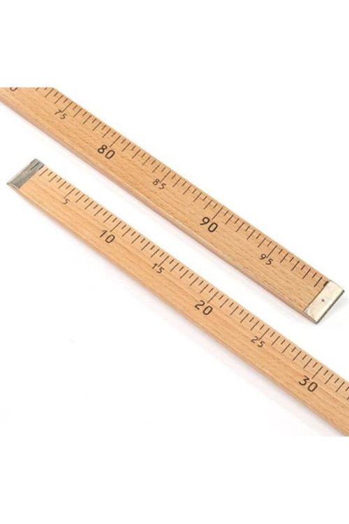 Metal Tahta Metre 100 Cm - Terzi Metresi - Kumaş Ölçüm Metresi - Manifatura Metresi-1 Mt