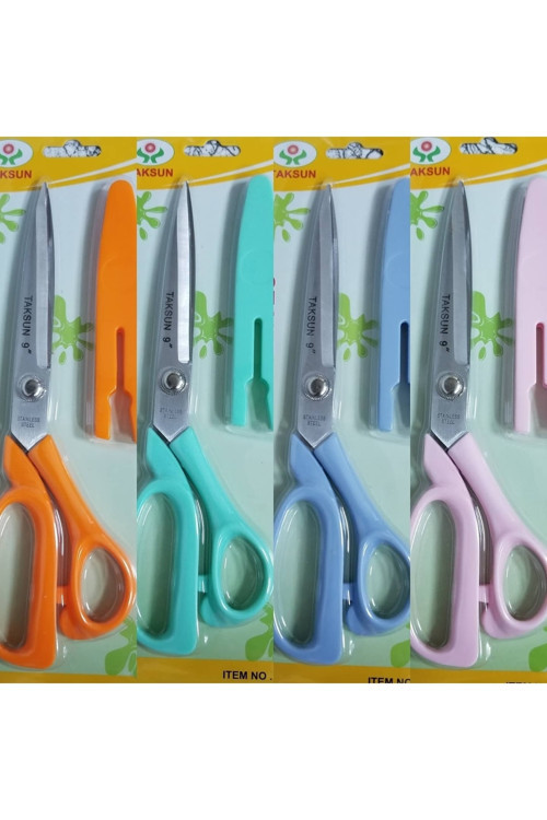 Profesyonel Terzi Makası 23Cm Muhtelif Pastel Renkler Koruma Kılıflı