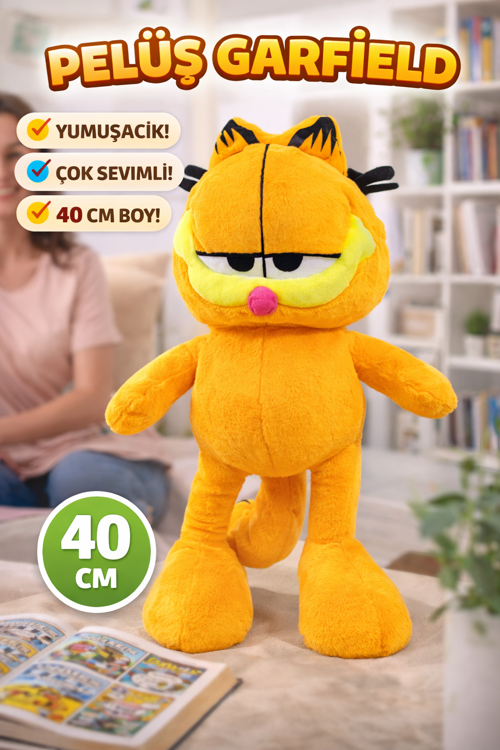 Peluş Garfield 40 Cm Yumuşacık ve Sevimli