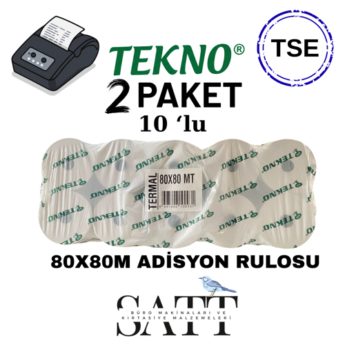 80x80m Termal Adisyon Rulosu 2 'li 20 Rulo