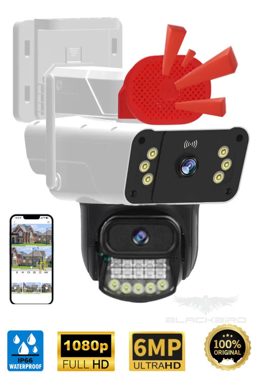 O-kam Pro Okam-3041 Sirenli 6 Mp Dual Lens Wifi Ptz Kamera
