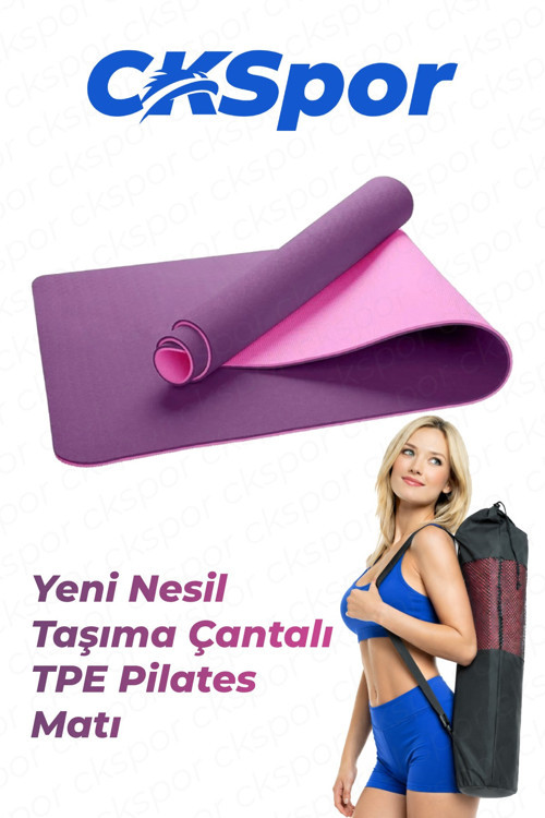 6 mm TPE Kaymaz Pilates Yoga Matı 180x60 cm Taşıma Çantalı Profesyonel Spor Matı – Özel Seri