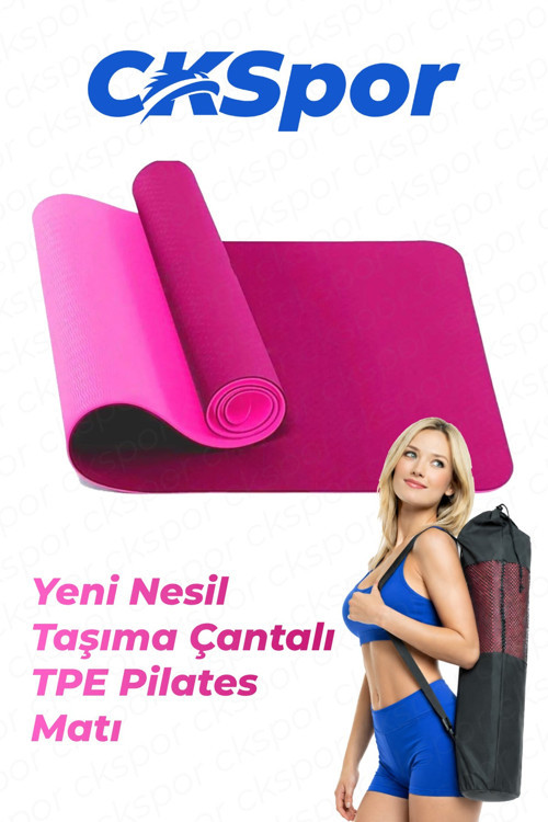 6 mm TPE Kaymaz Pilates Yoga Matı 180x60 cm Taşıma Çantalı Profesyonel Spor Matı – Özel Seri
