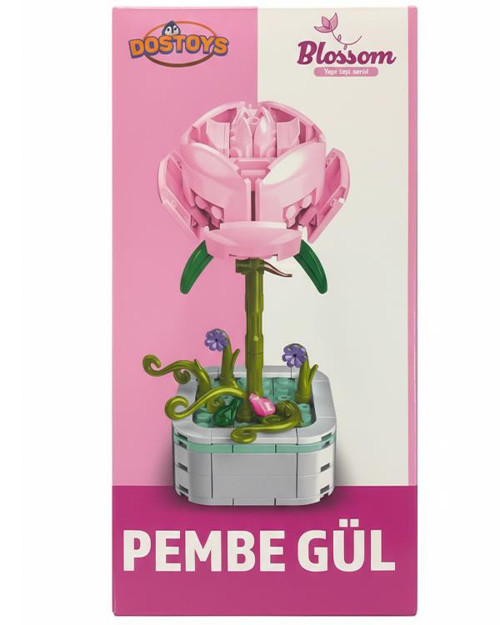 Yapı Taşı Serisi Çiçek Yapım Seti Pembe Gül