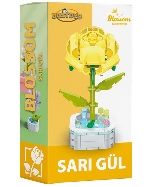 Yapı Taşı Serisi Çiçek Yapım Seti Sarı Gül
