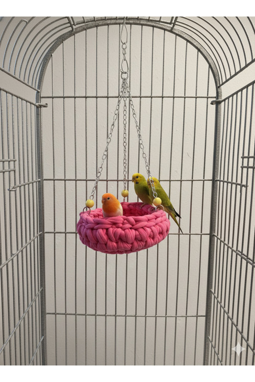 Evcil Kuşlar İçin Sıcak Ve Konforlu Kışlık Örgü Kuş Yatağı