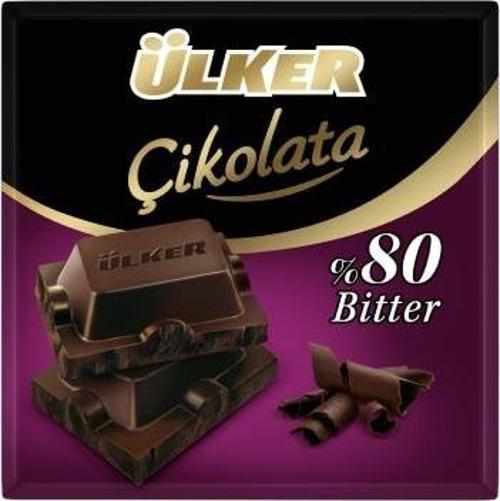 Bitter %80 kare Çikolata 60 Gr. (12'li)