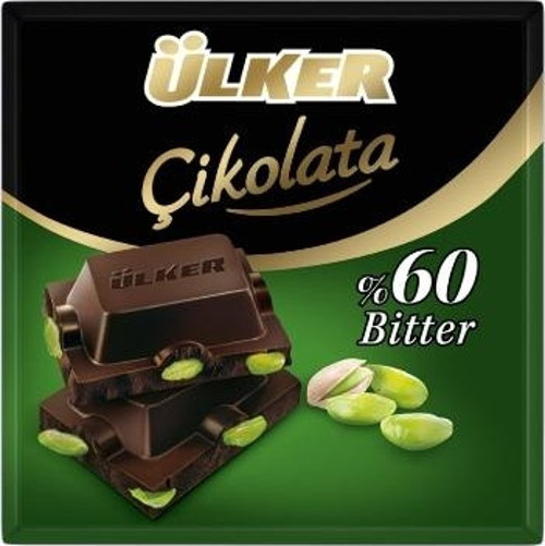 Bitter Fıstıklı Kare Çikolata 70 Gr. (4'lü)