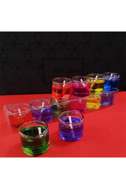 6 lı Jel Renkli Mum TG-V 8209