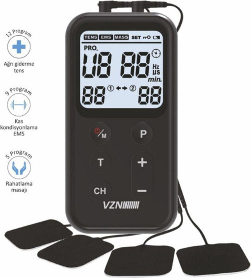 Vzn Tens Cihazı- Kombo Elektroterapi Cihazı 3'Ü 1 Arada EMS-TENS-MASAJ Özellikli