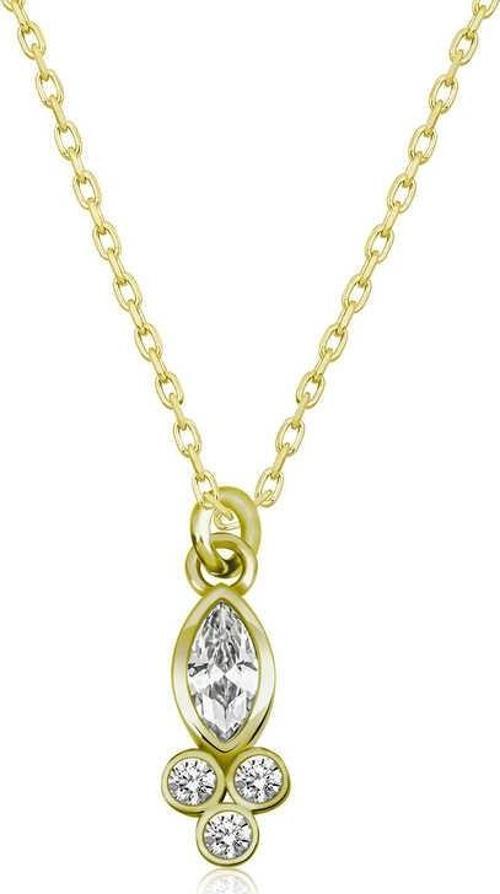 925 Ayar Gümüş Çiğ Damlası Mekik Tektaş Bayan Gümüş Kolye