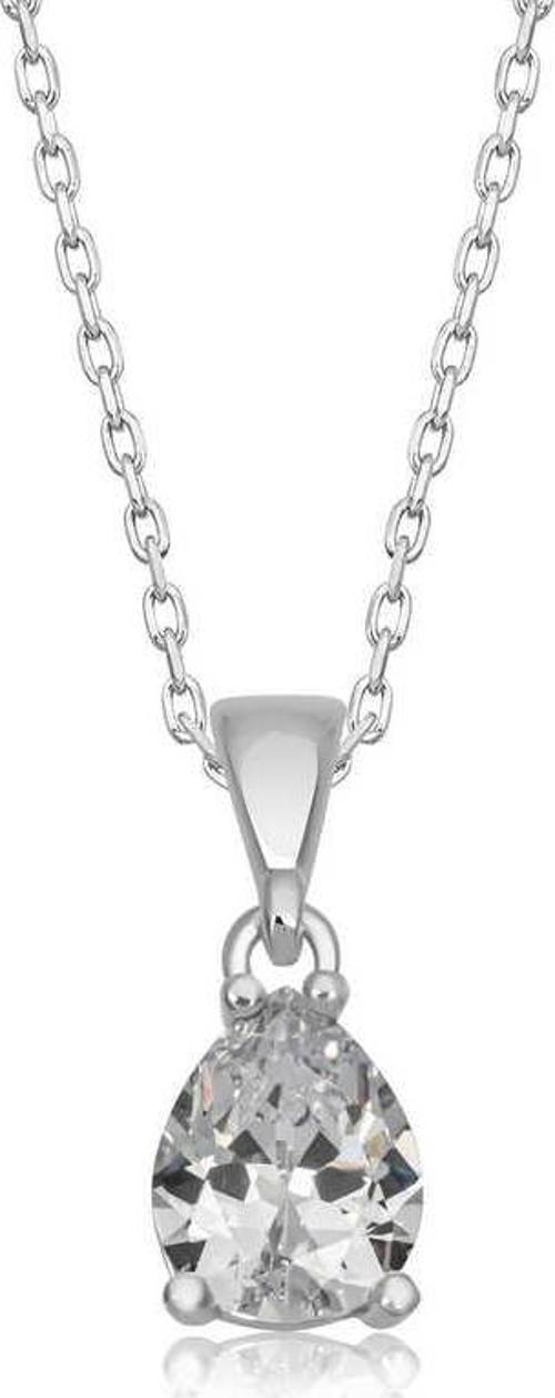 925 Ayar Gümüş Damla Zirkon Taşlı Kadın Gümüş Kolye