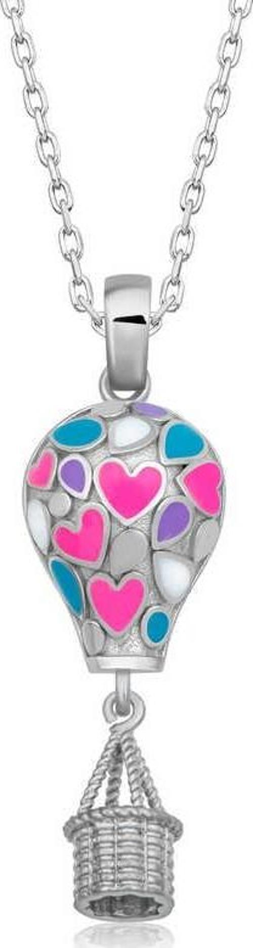 925 Ayar Gümüş Kalpli Kapadokya Balon Kadın Gümüş Kolye