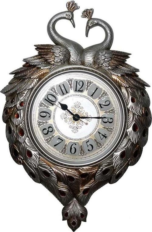 Duvara Asmalı Tavuskuşu Saat Dekoratif Hediyelik