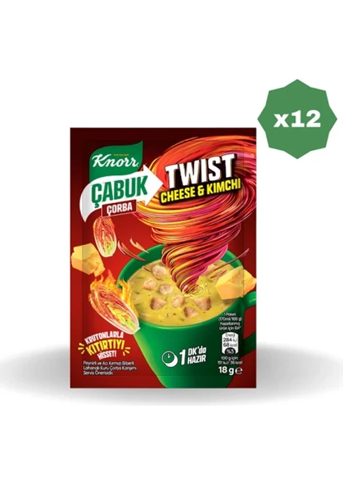 Çabuk Çorba Twist Cheese Kimchi - (12 ADET)