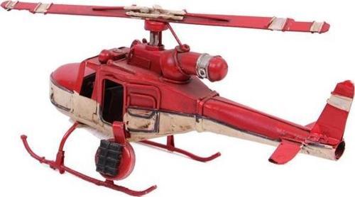 Helikopter Metal Vintage Dekoratif Masaüstü Biblo Hediyelik