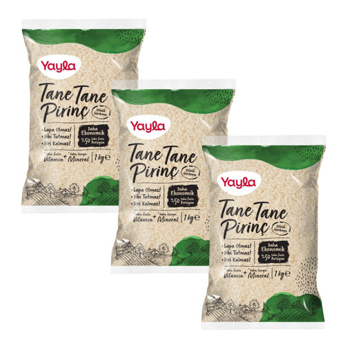 Tane Tane Pirinç 1 kg x3