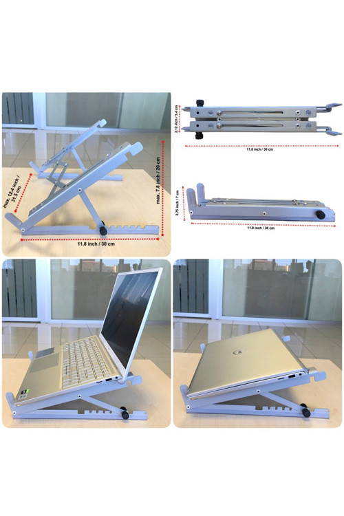 Katlanabilir, Çelik Laptop Standı Soğutucu Notebook Dizüstü Tablet Macbook, Tüm Ekranlarla Uyumlu