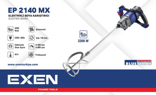 EP 2140 MX - 2200W 140mm Elektrikli Boya Karıştırıcı Makina