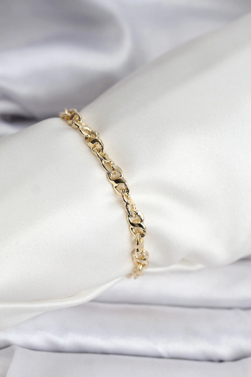 14K Gold Renk Kaplama Zincir Model CM Kadın Bileklik