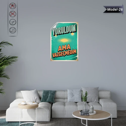 Statik Tutunma Özellikli Tablo - Poster Mizah (Model -26)