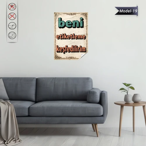 Statik Tutunma Özellikli Tablo - Poster Mizah (Model -19)