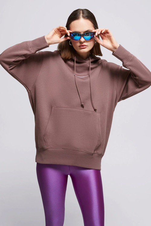 Sportswear Phoenix Fleece Oversized Pullover Hoodie Kadın Sweatshirt Kahverengi