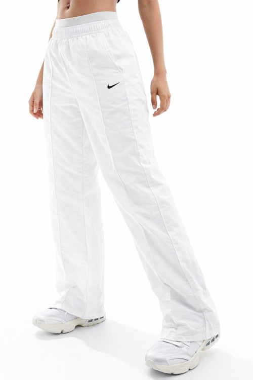 Trend Woven Baggy Parachute Pants Kadın Dokuma Bol Kesim Paraşüt Eşofman Altı Beyaz