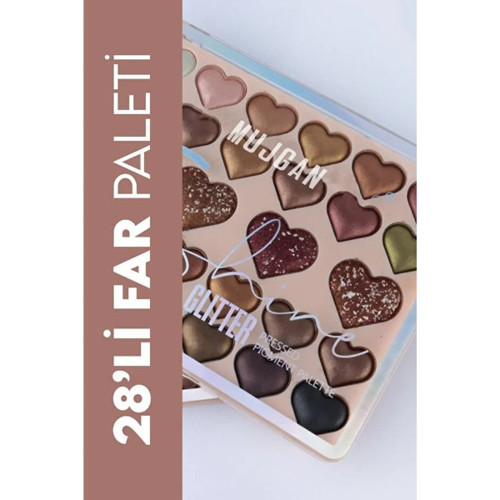 28'li Sedefli Shine Kalp Far Paleti - 2'li Set