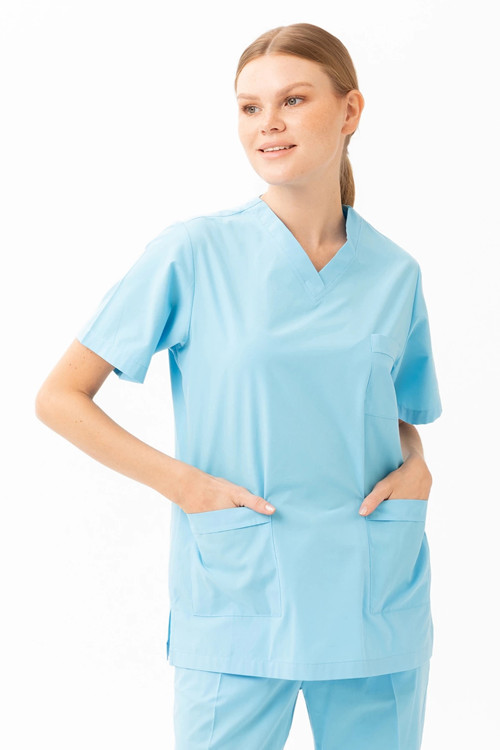 Santolina V Yaka Üniforma - Doktor, Hemşire, Sağlık Çalışanları İçin Rahat Ve Dayanıklı Scrubs