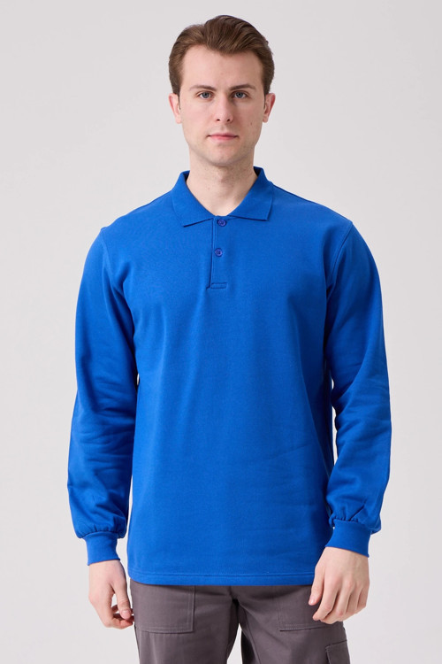 Galanthus Polo Sweat Erkek Uzun Kollu Pamuklu Sweatshirt İş Ve Günlük Kullanım İçin