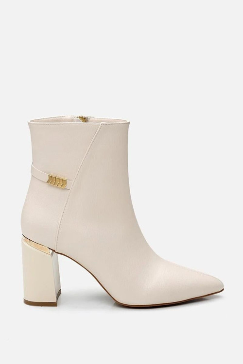 Kadın Kemik Fermuarlı Kalın Topuklu Bot