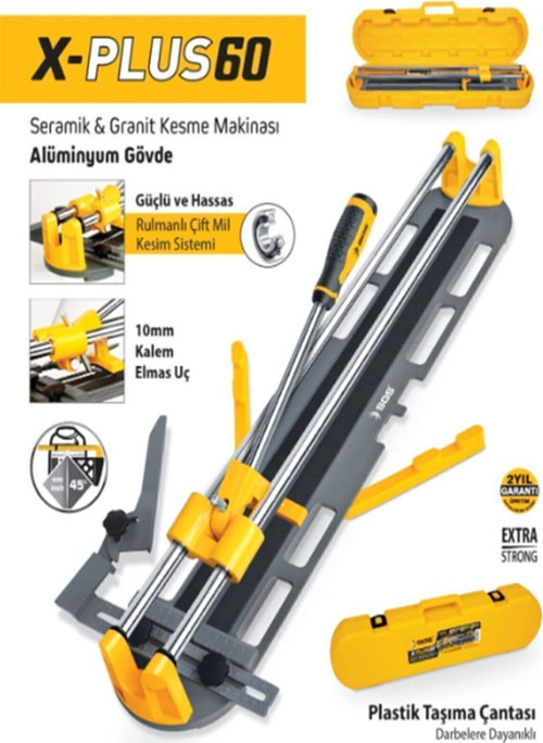Extra Güçlü Seramik-Granit Kesme Makinası Taşıma Çantalı Alüminyum Gövde 60CM