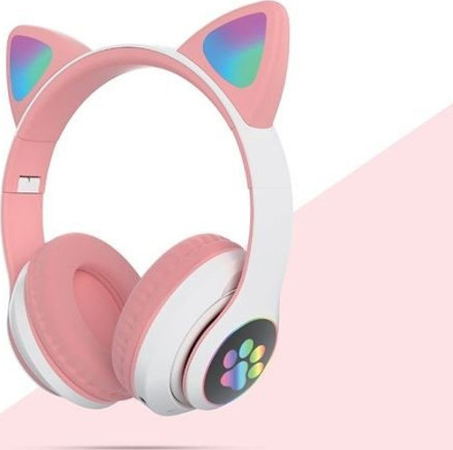 SM-61P Cat Bluetooth Kulak Üstü Kulaklık Pembe