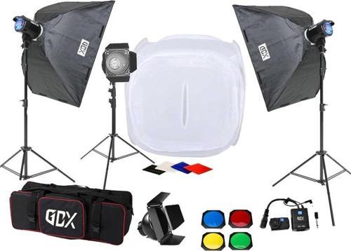 BM400 3'lü Paraflaş Set + Çekim Çadırı 120x120cm