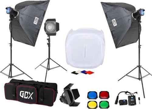 BM400 3'lü Paraflaş Set + Çekim Çadırı 80x80cm