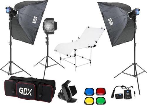 BM400 3'lü Paraflaş Set + Çekim Masası 60x130cm