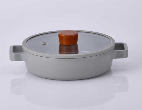 0128 D-NEOG226L FIKA CAM KAPAKLI ALUMINYUM DOKUM SIG TENCERE 26CM GRI