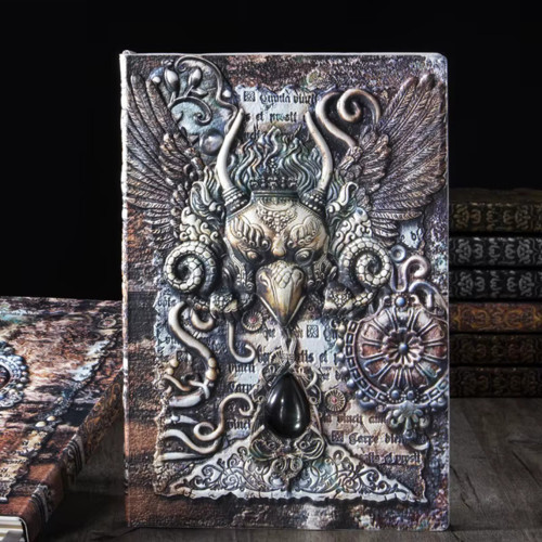 Hediyelik Deri Defter 3D Gotik Tasarım Kabartmalı