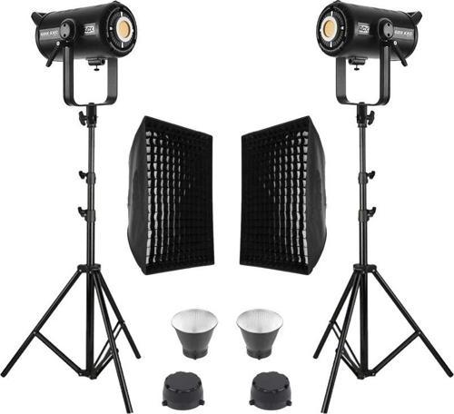 EXC-220C-II 2'li Full Set (Gridli 60x90 Softbox + 260 cm Kalın Işık Ayağı)