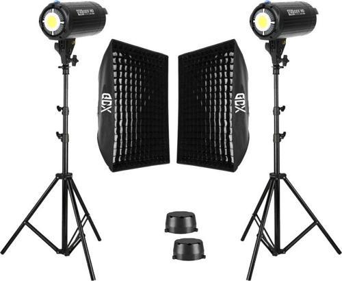 HD-200W Led Video Işığı 2'li Full Set (60x90 Softbox + 260cm Işık Ayağı)
