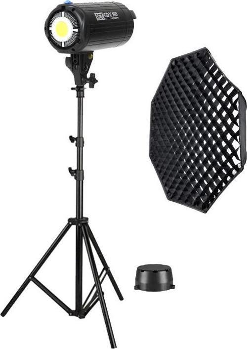 HD-200W Led Video Işığı Full Set (120 Octagon Softbox + 260cm Işık Ayağı)